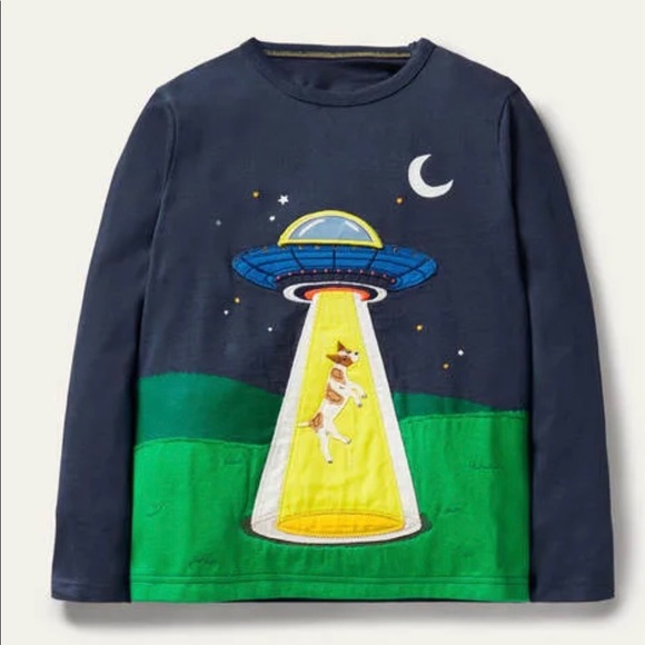 HTF NWT Mini Boden Lift-the-flap Space T-shirt